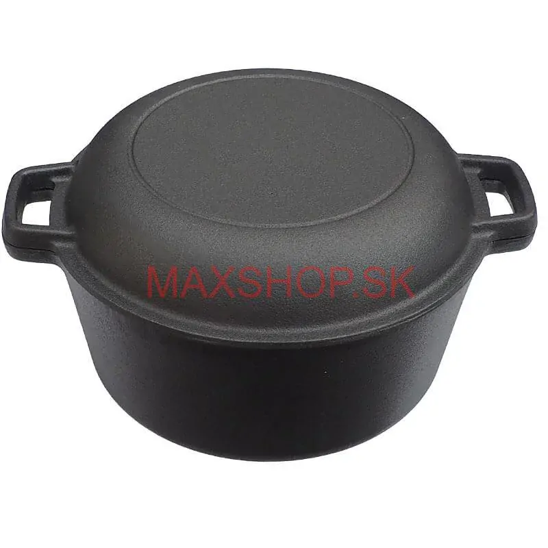 Liatinový hrniec s pokrievkou 2 v 1