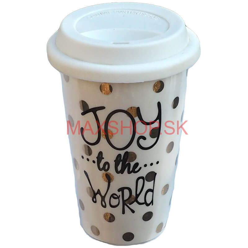 Keramický hrnček s vrchnákom - biely VIANOCE