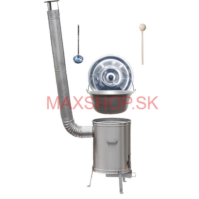 Nerezový kotlík 30 L (1,5 mm) + nerezová kotlina 45 cm LUX + vareška a naberačka