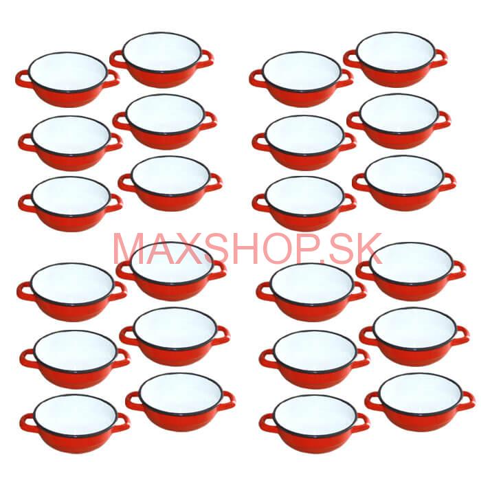 Súprava smaltovaných selských misiek 14 cm 24 ks