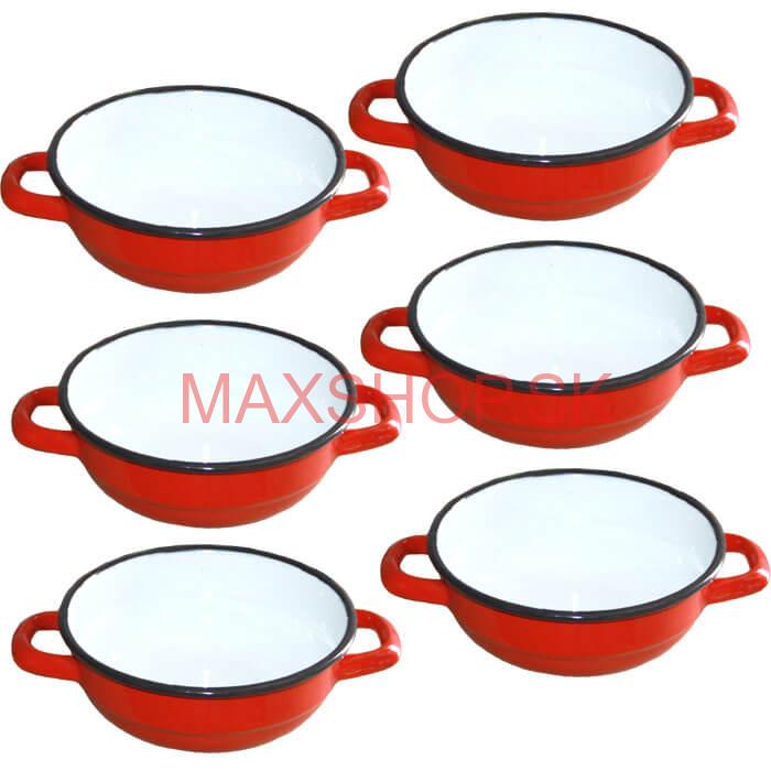 Súprava smaltovaných selských misiek 18 cm 6 ks