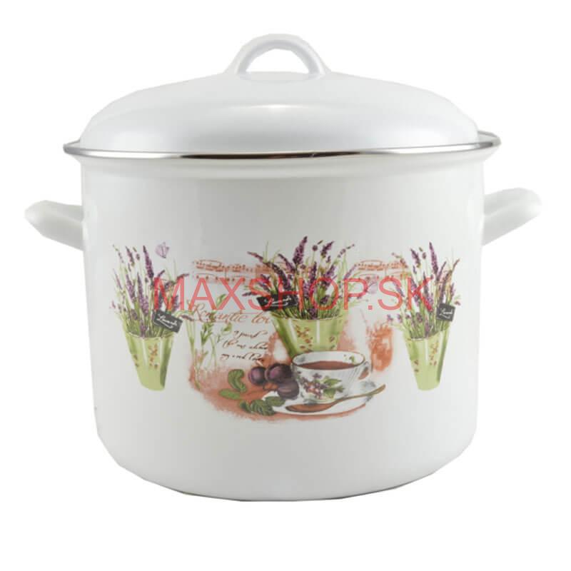 Smaltovaný hrniec s pokrievkou 8,6 L levanduľa