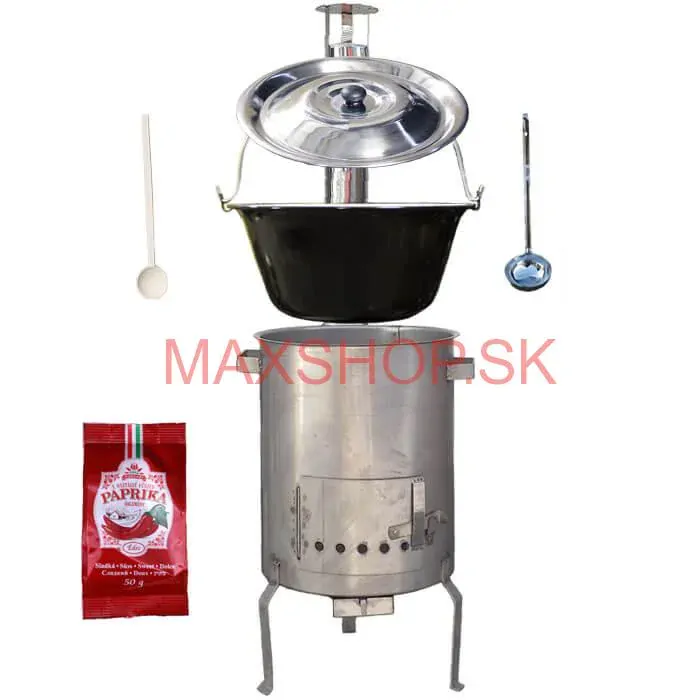 Smaltovaný kotlík 30 L (1,2 mm) + nerezová kotlina (1,5 mm) 45 cm STRONG EXCLUSIVE