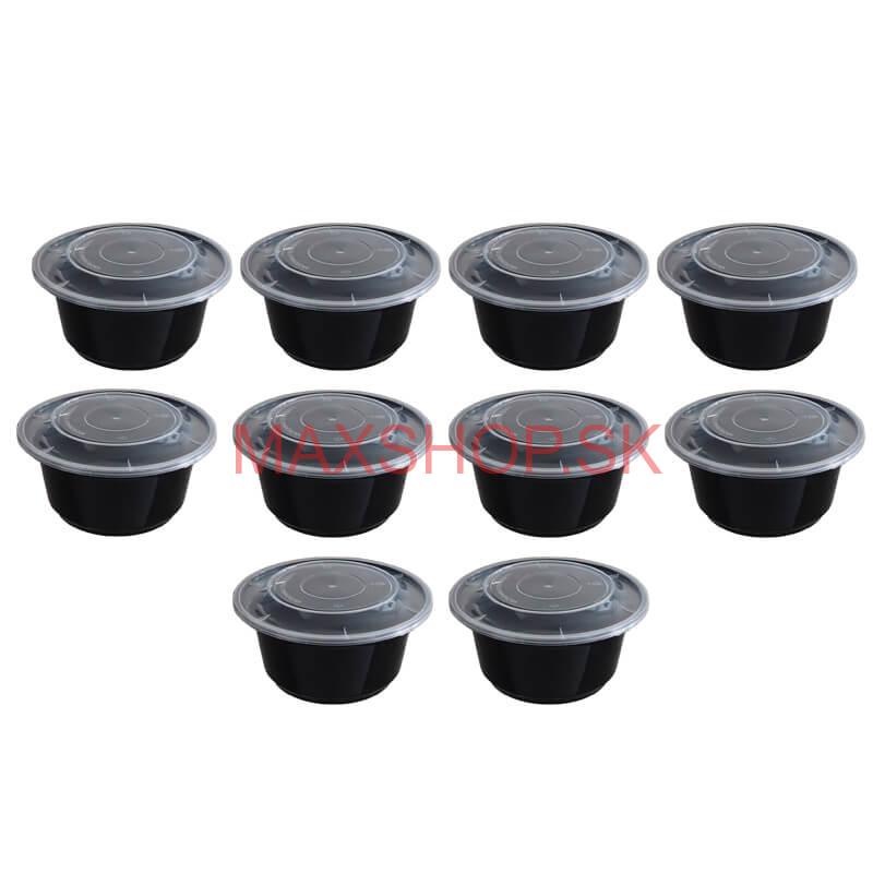 Plastové boxy (misky) na guláš + vrchnáky 1000 ml 10 ks