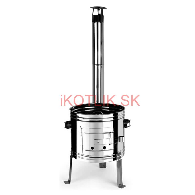 Smaltovaný kotlík 16 L + nerezová kotlina 39 INOX + misky 12 ks