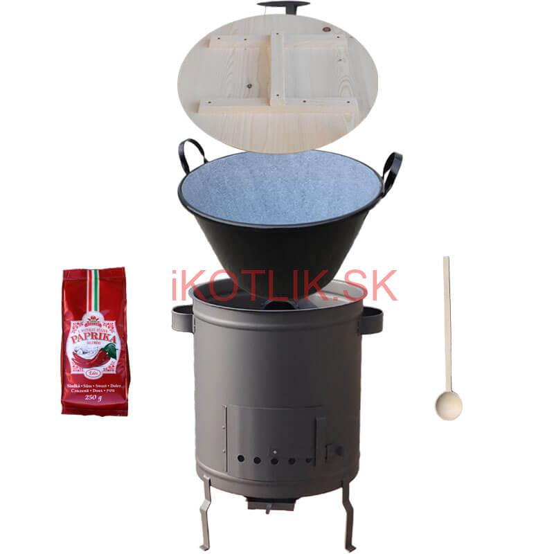 Smaltovaný kotol 100 L + hrubostenná kotlina 60 cm (1,5 mm) STRONG PLUS 600 + sladká paprika 250 g