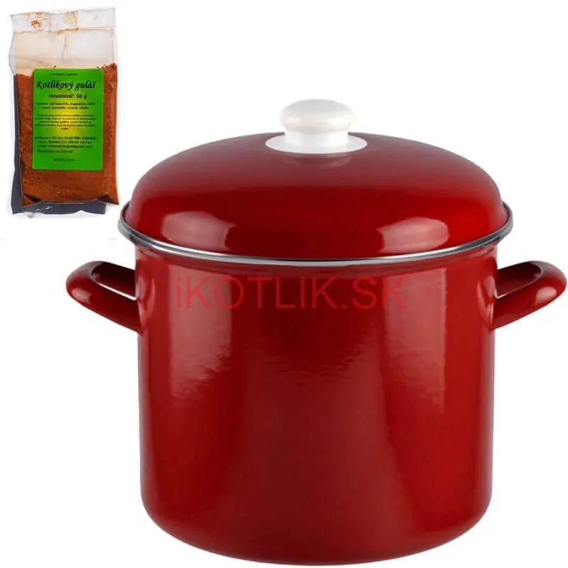Smaltovaný hrniec s pokrievkou 8,6 L červený + pikantná zmes korenia 50 g Kotlíkový guláš