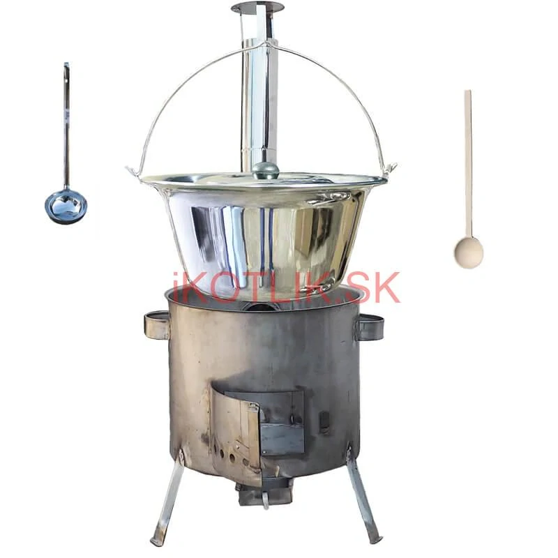 Nerezový kotlík 30 L (1,2 mm) INOX + nerezová kotlina 45 cm (1,5 mm) STRONG CLASSIC