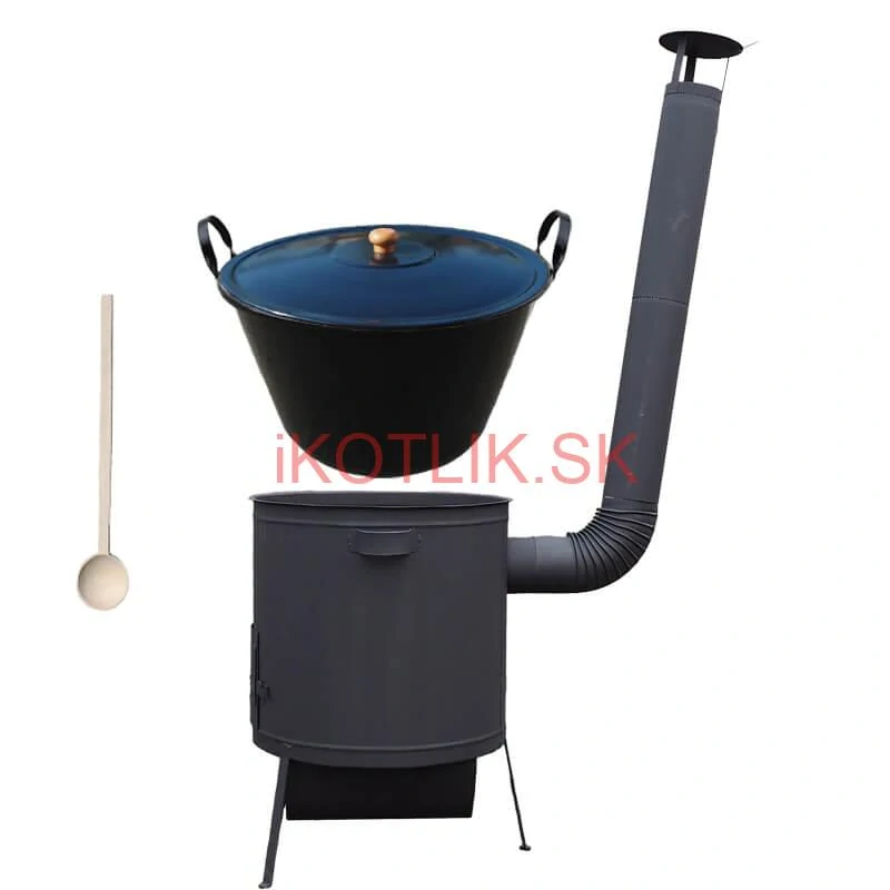 Smaltovaný kotol 60 L na zabíjačku + žiaruvzdorná kotlina 53 PLUS 600 4 MM + vareška