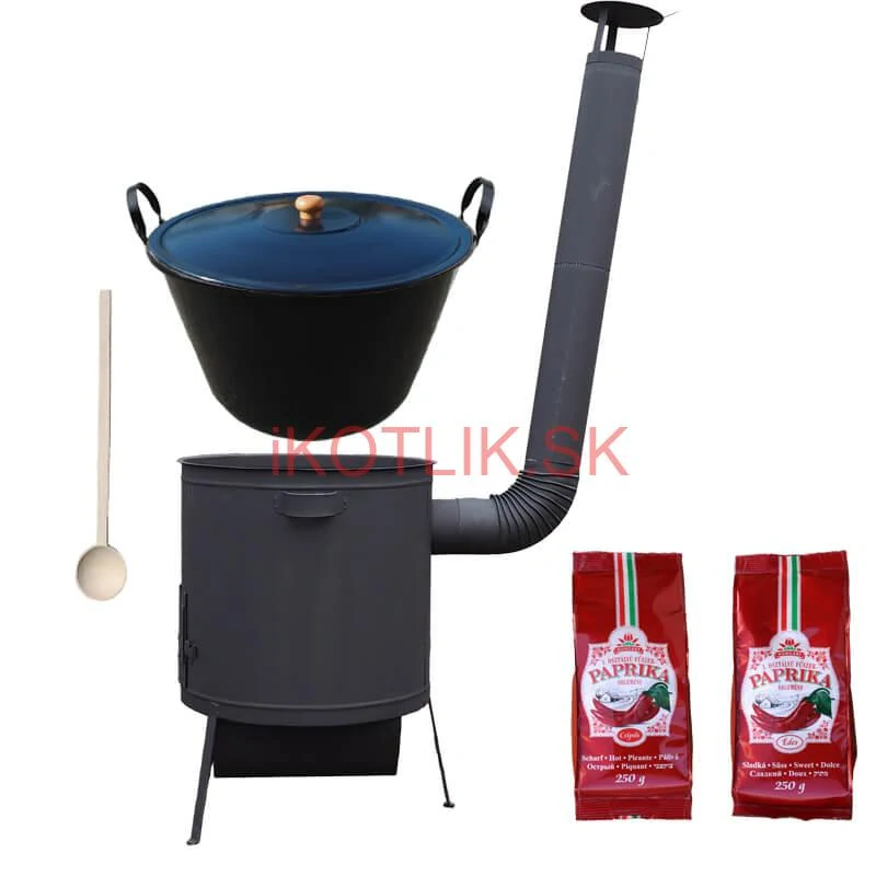 Smaltovaný kotol 70 L na zabíjačku + žiaruvzdorná kotlina 53 PLUS 600 4 MM + sladká a štipľavá paprika + vareška