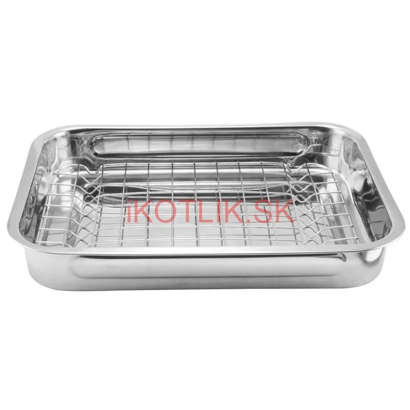 Nerezový rošt na pekáč na grilovanie a pečenie 33 x 22 cm