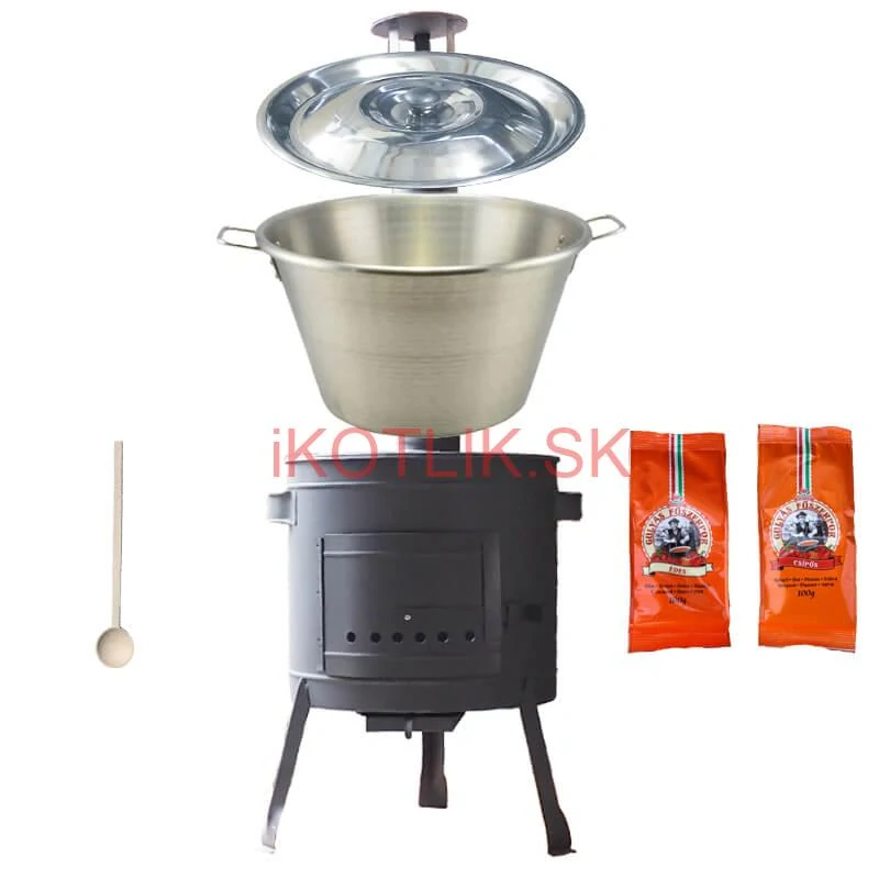 Nerezový kotol 40 L + nízka kotlina 45 PLUS 600 + paprikové korenie na guláš