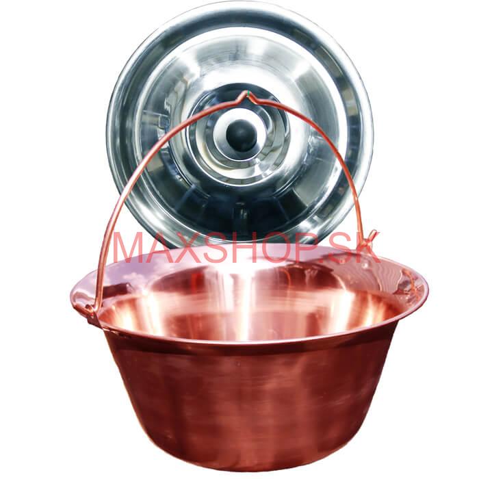 Medený kotlík 10 L + antikorová pokrievka