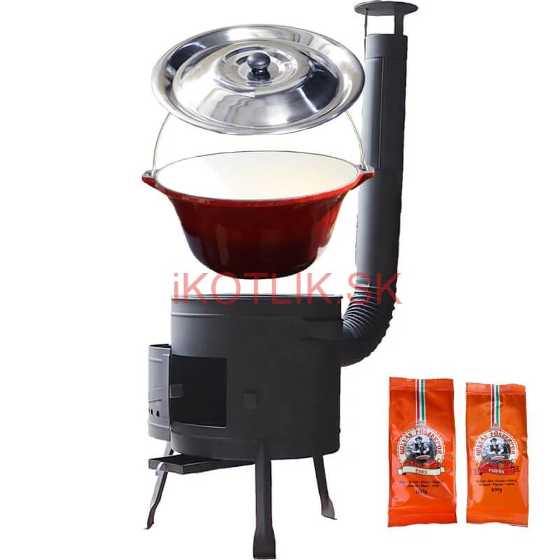 Liatinový kotlík so smaltovanou úpravou 22 L + nízka kotlina 42 PLUS 600 + paprikové korenie na guláš - MIX 100 g