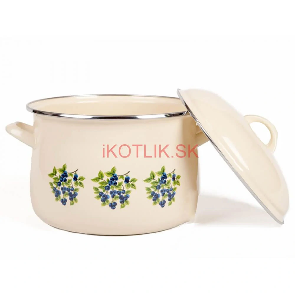 Smaltovaný hrniec s kvetinovým vzorom – Trnky 5,5 l + pokrievka