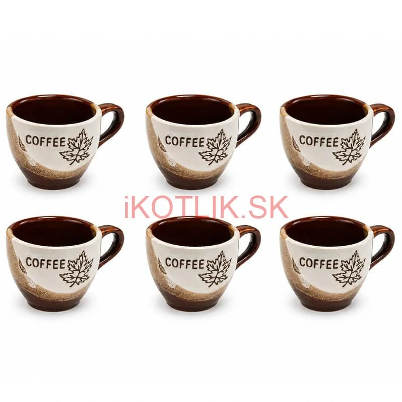 Súprava keramických pohárov na kávu 100 ml 6 ks