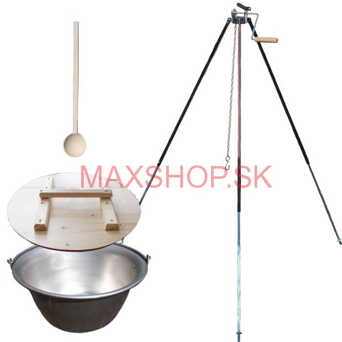 Nerezový kotlík 20 L (1,5 mm) + teleskopický stojan s kladkou VAR