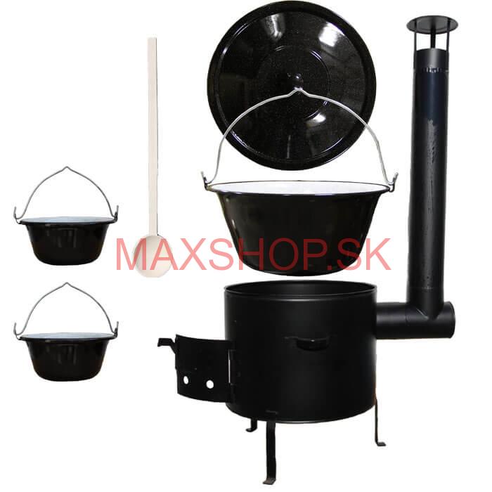 Kotlíkový gulášový set + smaltovaný kotlík 8 L + 2 servírovacie kotlíky