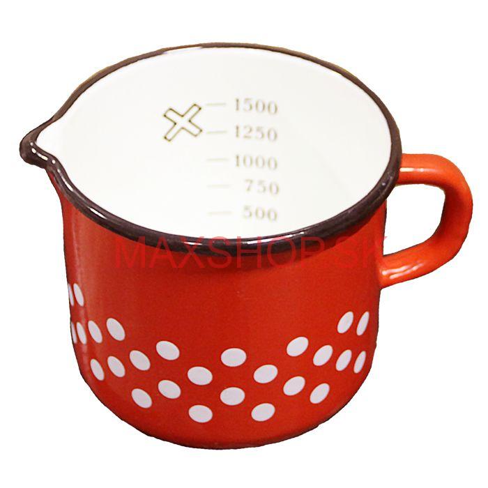 Smaltovaný hrnček 1,5 L (bodky)