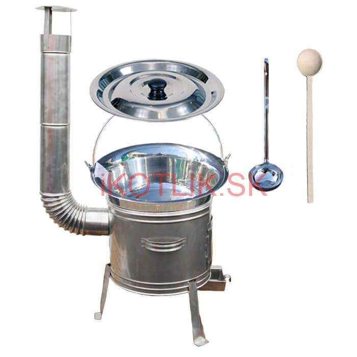 Antikorový kotlík 15 L (1,2 mm) + nerezová kotlina 36 cm + vareška a naberačka TOPLUX