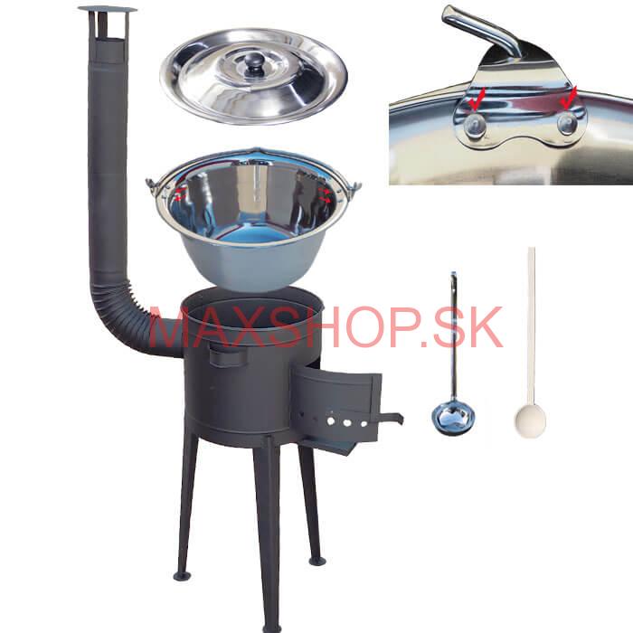 Kotlíkový gulášový set 42 PLUS 600 + nerezový kotlík 20 L (0,8 mm)