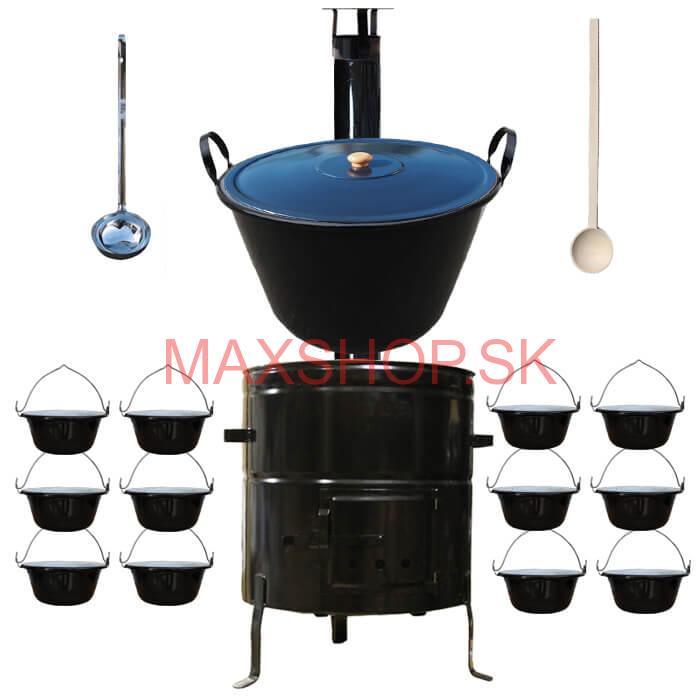 Smaltovaný kotol 60 L + servírovacie kotlíky (12 ks) BIG PARTY