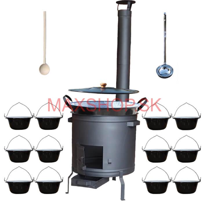 Smaltovaný kotol 60 L + servírovacie kotlíky (12 ks)PLUS 600