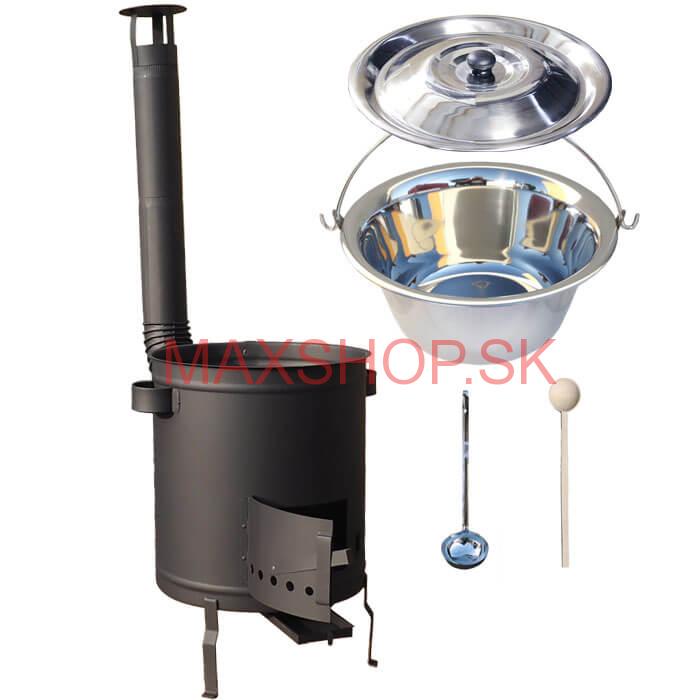 Nerezový kotlík 20 L (1,2 mm) + hrubostenná (1,5 mm) a žiaruvzdorná kotlina 42 PLUS 600