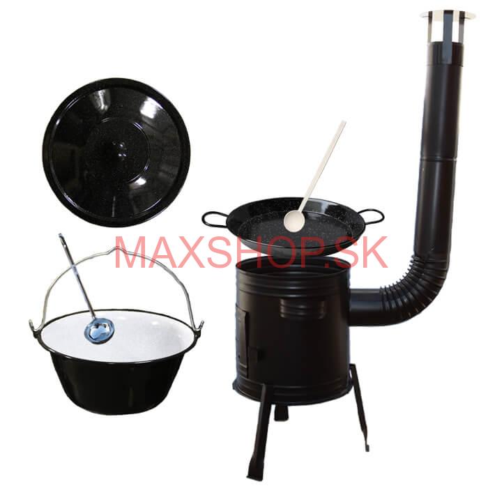 Paella smaltovaná panvica 46 cm so smaltovaným kotlíkom 20 L (1,2 mm) a kotlinou