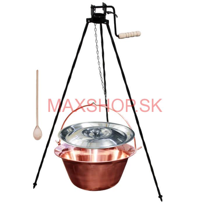 Medený kotlík 30 L (1,2 mm) + stojan s kladkou VAR