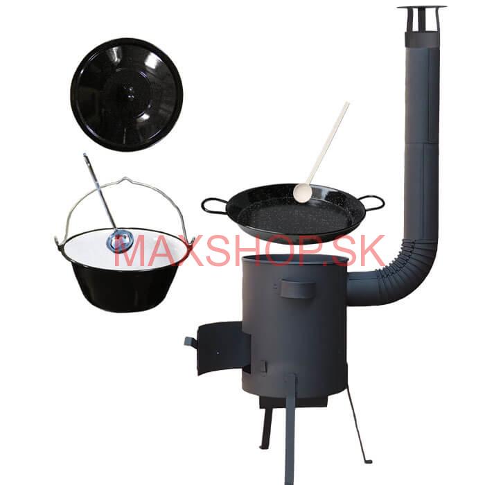 Smaltovaný kotlík 16 L + Paella smaltovaná panvica 42 cm + žiaruvzdorná kotlina 39 PLUS 600 4 MM