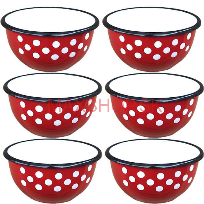 Súprava smaltovaných misiek 18 cm 6 ks