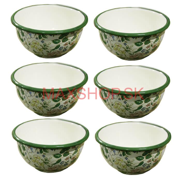 Súprava smaltovaných misiek 15 cm 6 ks DECOR