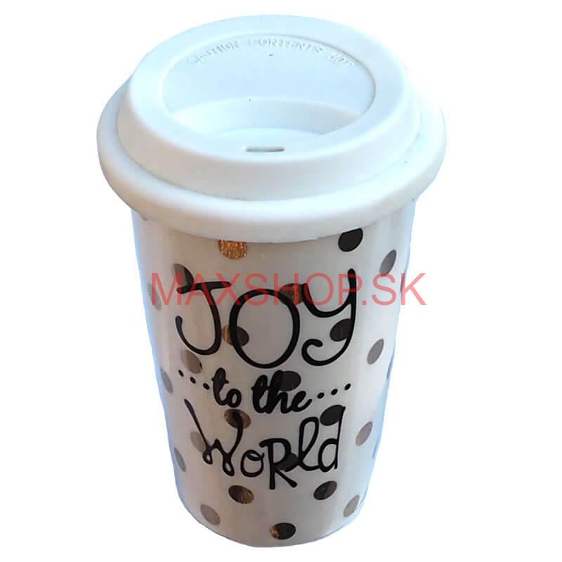 Keramický hrnček s vrchnákom - biely VIANOCE