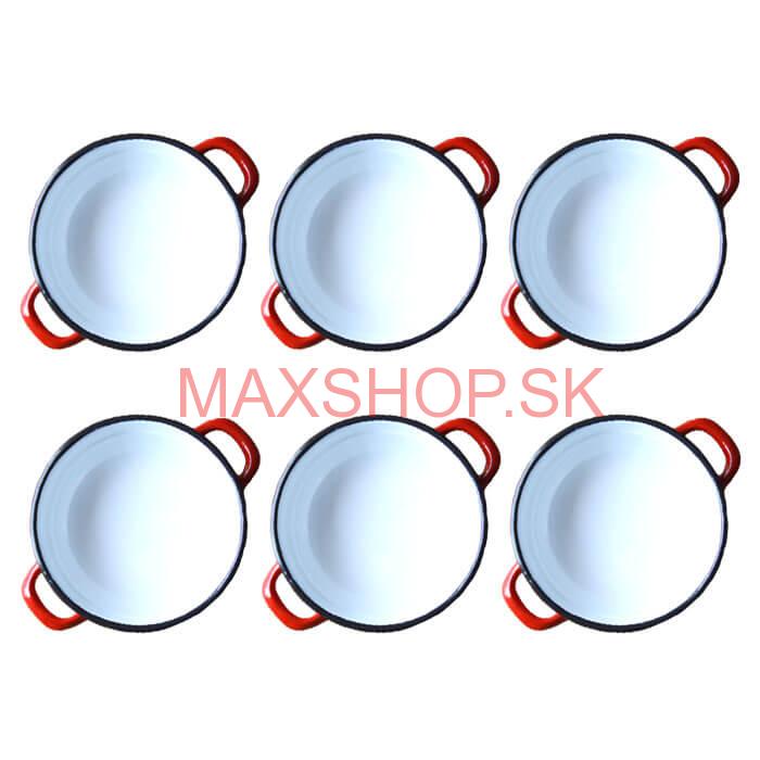 Súprava smaltovaných selských misiek 18 cm 6 ks