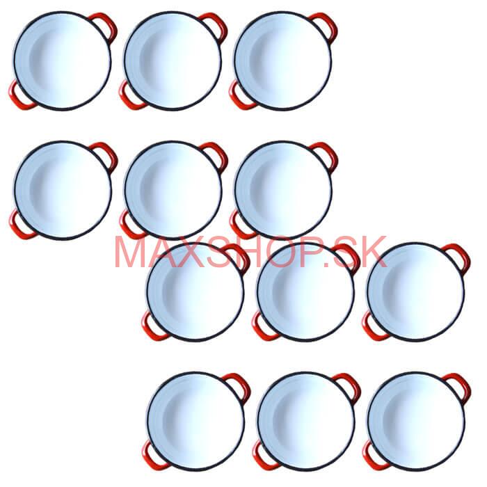 Súprava smaltovaných selských misiek 18 cm 12 ks