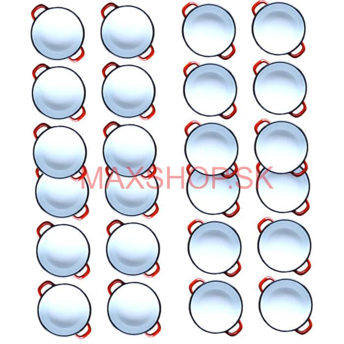 Súprava smaltovaných selských misiek 18 cm 24 ks