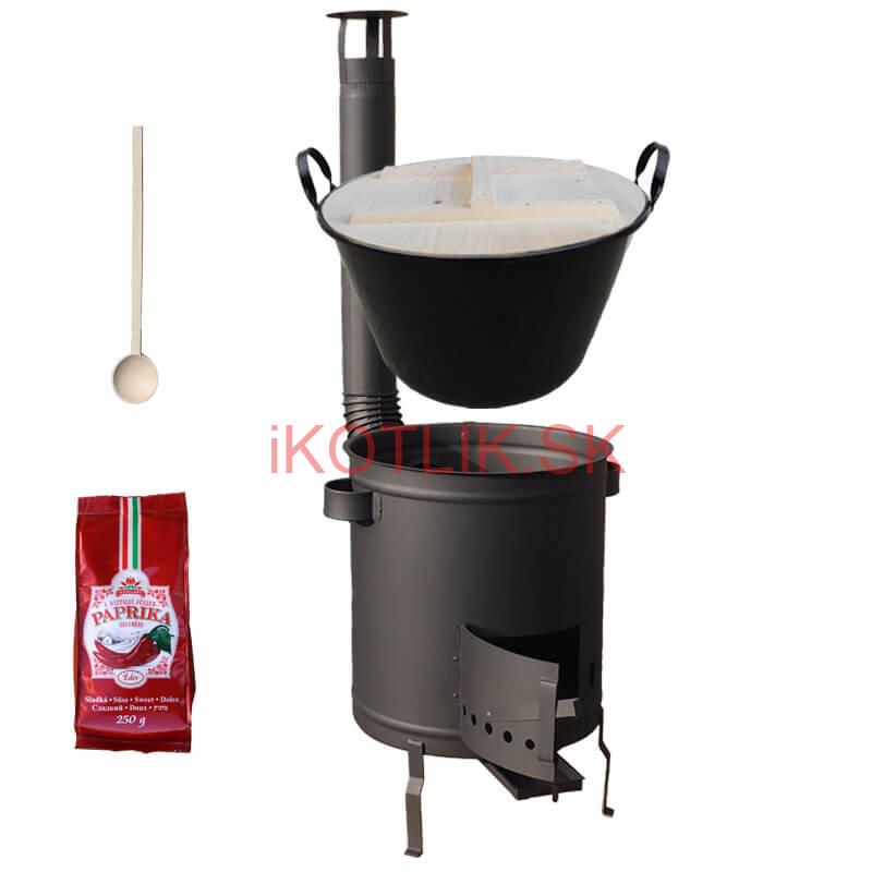 Smaltovaný kotol 100 L + hrubostenná kotlina 60 cm (1,5 mm) STRONG PLUS 600 + sladká paprika 250 g