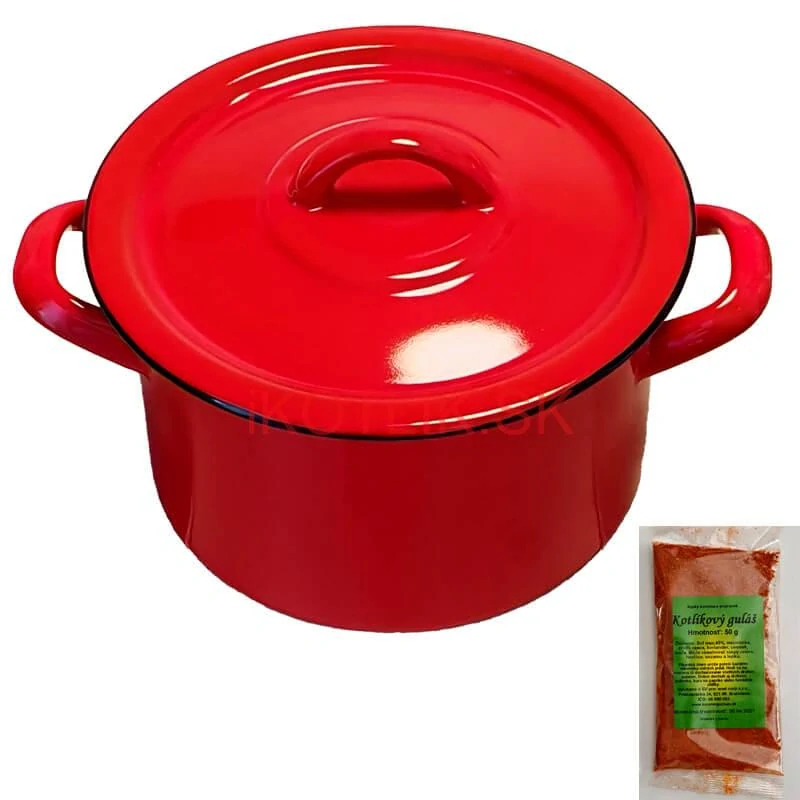 Smaltovaný hrniec s pokrievkou COMBI 9,5 l + korenie na kotlíkový guláš 50 g