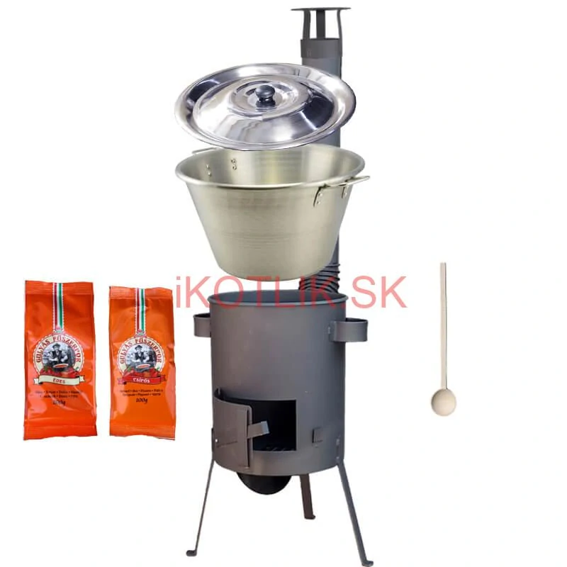 Nerezový kotol 40 L + žiaruvzdorná kotliny 45 cm PLUS 600 4 MM + paprikové korenie na guláš