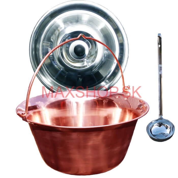 Medený kotlík 14 L (1,2 mm) + antikorová pokrievka