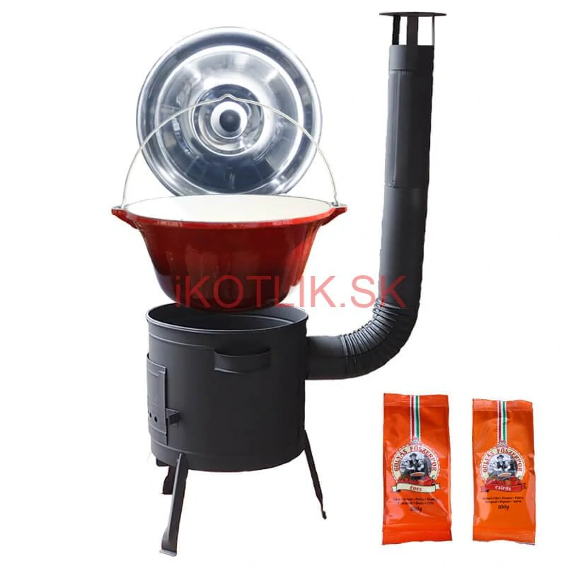 Liatinový kotlík so smaltovanou úpravou 22 L + nízka kotlina 42 PLUS 600 + paprikové korenie na guláš - MIX 100 g