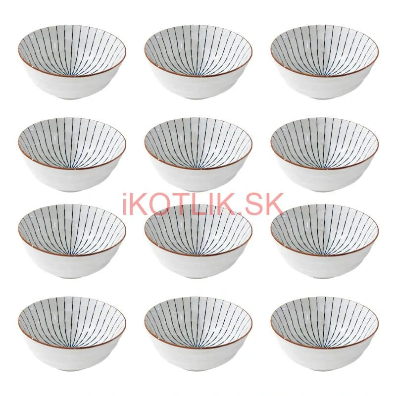 Sada 12 ks veľkých keramických misiek na guláš a polievky, 1 liter