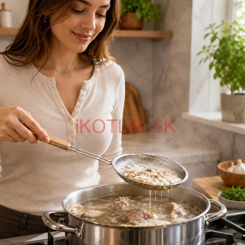 Hliníkové sitko 16 cm s drevenou rúčkou