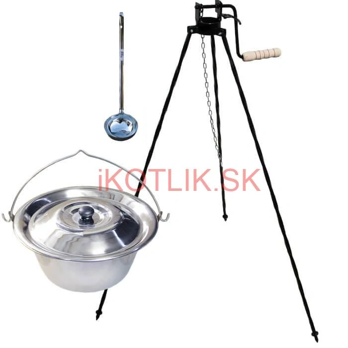 Antikorový kotlík 22 L (0,8 mm) + pokrievka + stojan s kladkou VAR