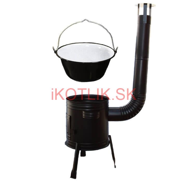 Smaltovaný kotlík 13 L (1,2 mm) + kovová kotlina 36 CLASSIC (KOV) Easy party