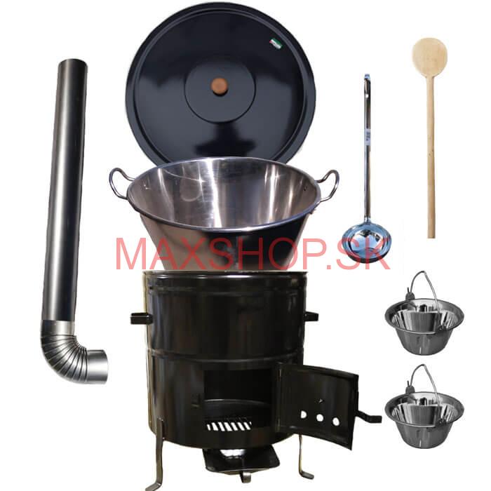 Zabíjačková súprava + nerezový kotol 60 L + 2 servírovacie kotlíky