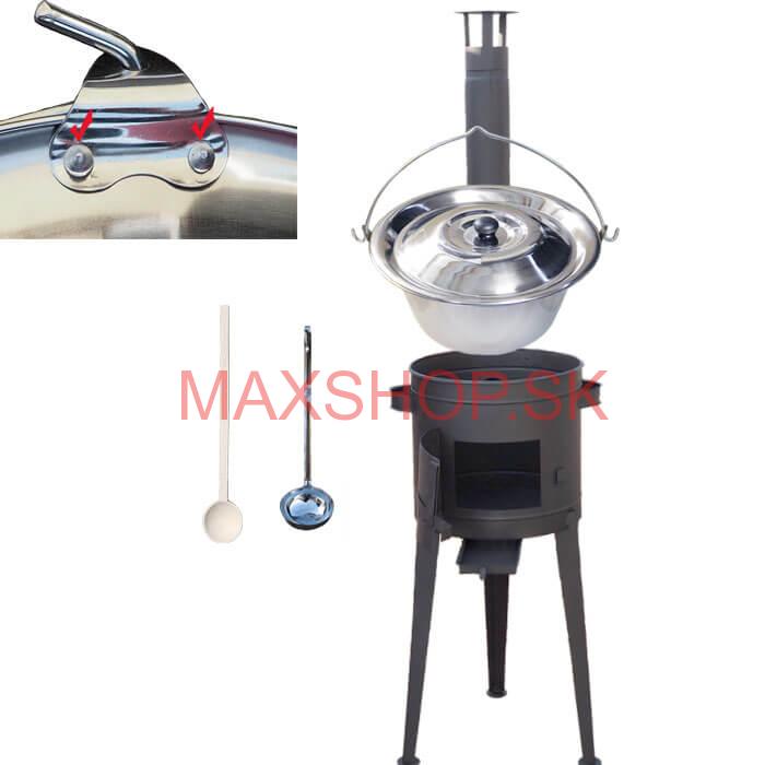 Kotlíkový gulášový set 42 PLUS 600 + nerezový kotlík 20 L (0,8 mm)