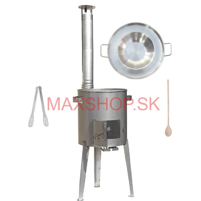 Nerezová panvica na grilovanie + nerezová kotlina 36 cm