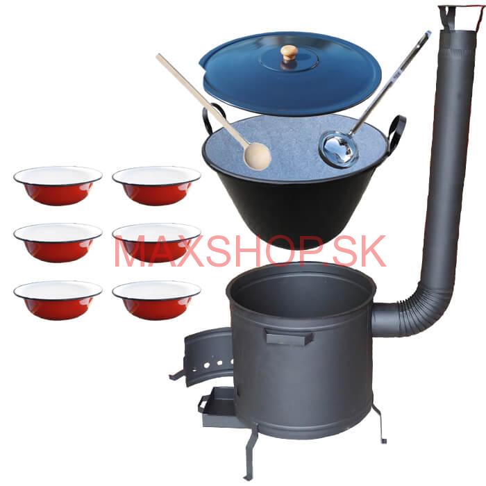 Smaltovaný kotol 50 L + smaltované taniere PLUS 600